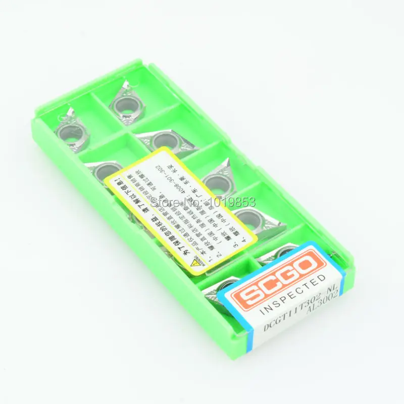 Insertos de torneado de carburo DCGT11T302 AL3002 para mecanizado de aleación de aluminio
