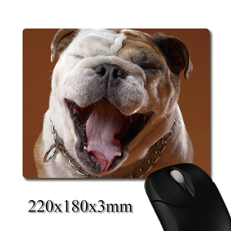 funny sneezing English Bulldog CG printed Heavy weaving anti-slip rubber pad office mouse pad Coaster Party favor 220x180x3mm