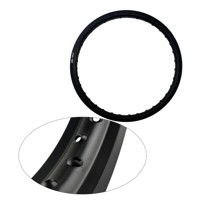 6061 Black / White Motorcycle Rim Aviation Aluminum Front Wheel Circle 1.85x21 36 Spoke Hole 185 x 21 1.85-21 High Strength Rims