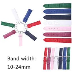 2019 New Crocodile Grain Genuine Leather Watch Band Strap 10mm 12mm 13mm 14mm 15mm 16mm 17mm 18mm 19mm 20mm 22mm 24mm Watchband