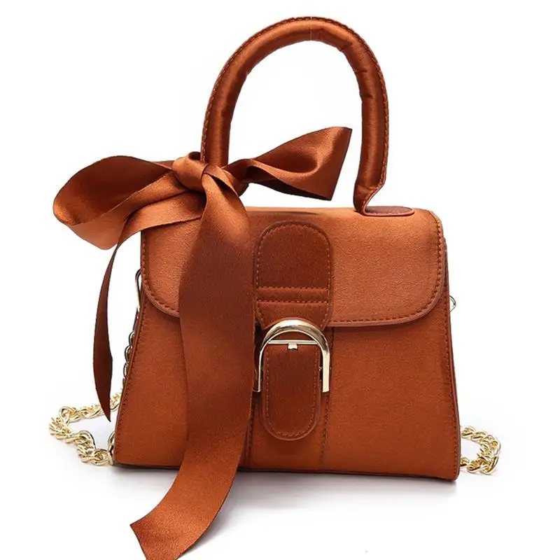 Women Female Shoulder Bag Top Handle PU Leather Ladies Handbag Girls Messenger Crossbody Bag With Bowknot Party Bag