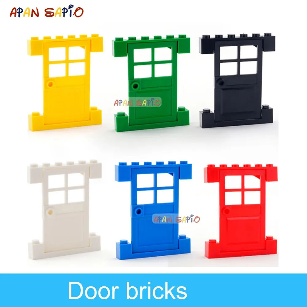 DIY Building Blocks Figures Bricks Door or Window Educational Creative Size Compatible With  Plastic Toys for Children