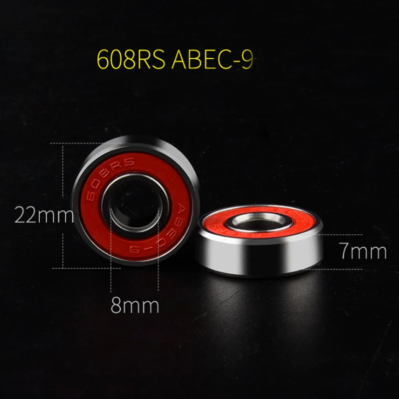 4Pcs 608 Skate Scooter Skateboard Wheels Spare Bearings Ball Roller Precision Shafts Bearing steel 608RS ABEC 9