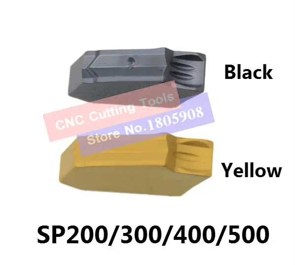 10 pz Singolo inserti Da Taglio SP200 SP300 SP400 SP500 Rivestimento Giallo/Nero per Acciaio Inox/Acciaio Inox lama di Taglio SPB26/32