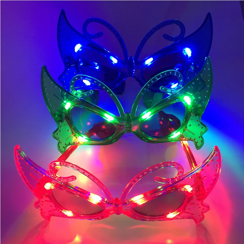 rave glowing glasses weding decoration for weddings glasses luminous led sunglasses for butterfly led glasses for parties 6pcs/l