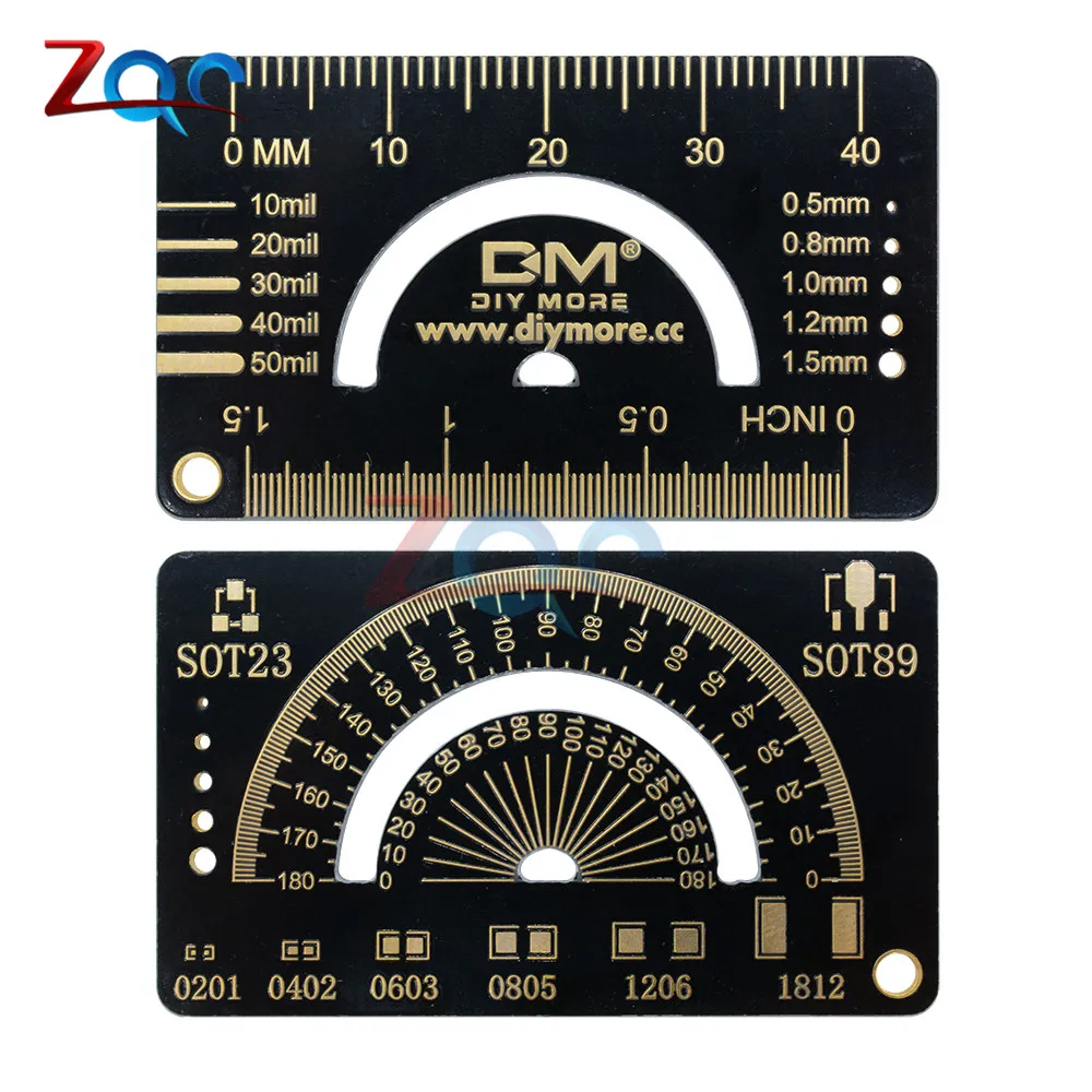 4CM Multifunctional PCB Ruler Measuring Tool Resistor Capacitor Chip IC SMD Package Units For Electronic Engineers W/SOT89 SOT23