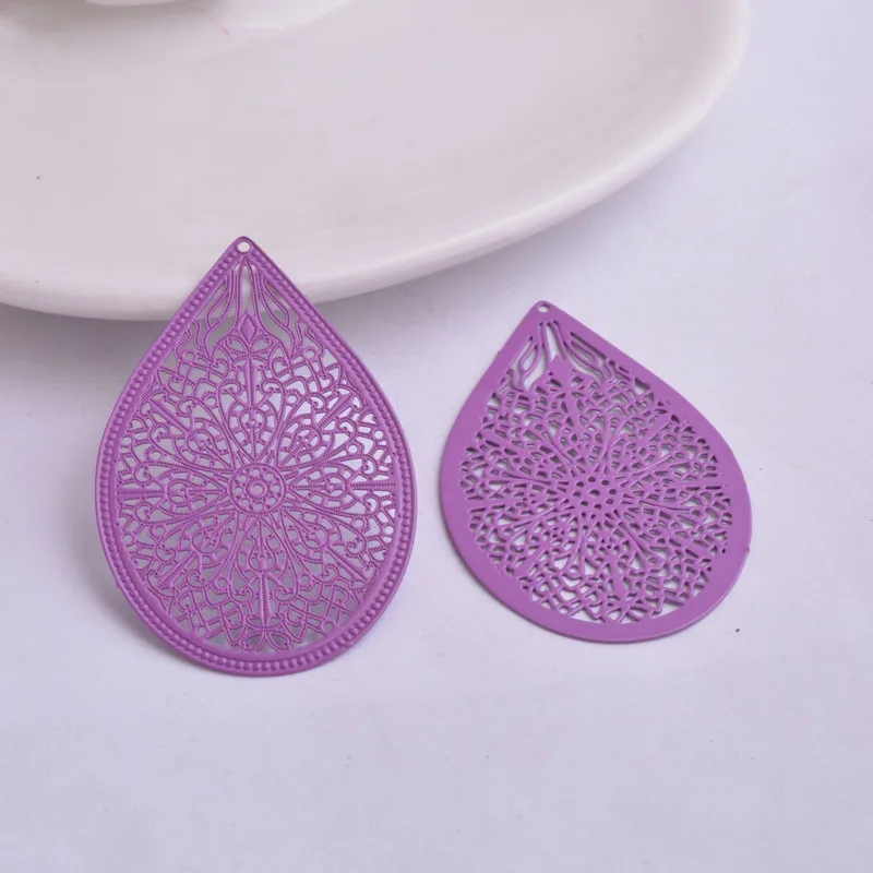 30 Stück AA1533 49*33mm Filigraner Wassertropfen Großer Anhänger aus Messing Tropfenförmiger Anhänger DIY Ohrring-Zubehör Fermoirs Pour Fabrication Bijoux – Detail 13