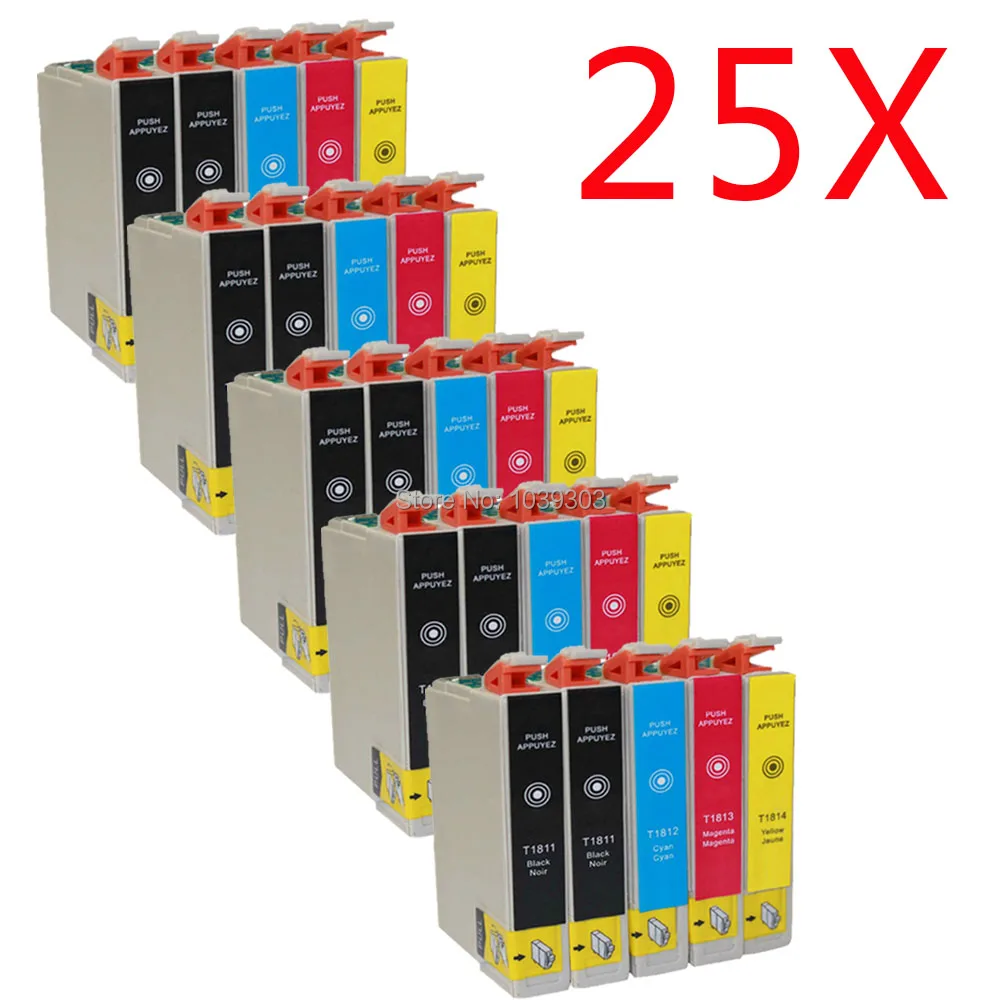 

25x T1811 Ink cartridge compatible For epson XP-225 XP-322 XP-325 XP-422 XP-425 XP-225 XP322 XP325 XP422 XP425 printer