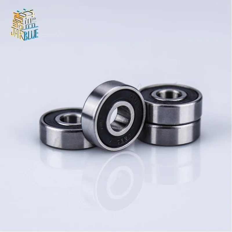 10 قطعة 608-2rs 608rs Abec-7 8 مللي متر X 22 مللي متر X7mm أسود مزدوج المطاط غطاء عازل كرة أخدود عميقة تحمل 8*22*7 ملليمتر