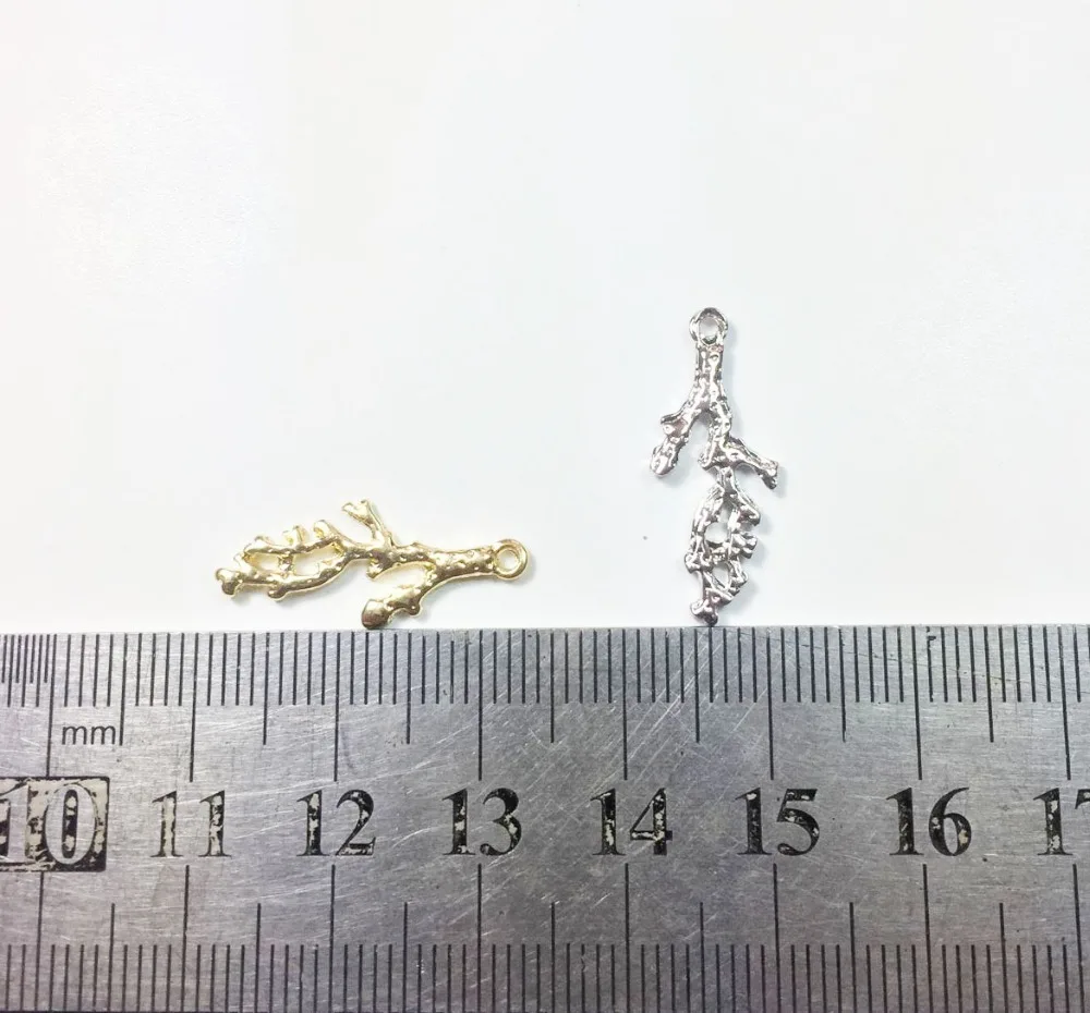 Eruifa 20pcs 20*10mm Mini Coral Sea Charms Zinc Alloy necklace,earring bracelet jewelry DIY handmade 2 colors