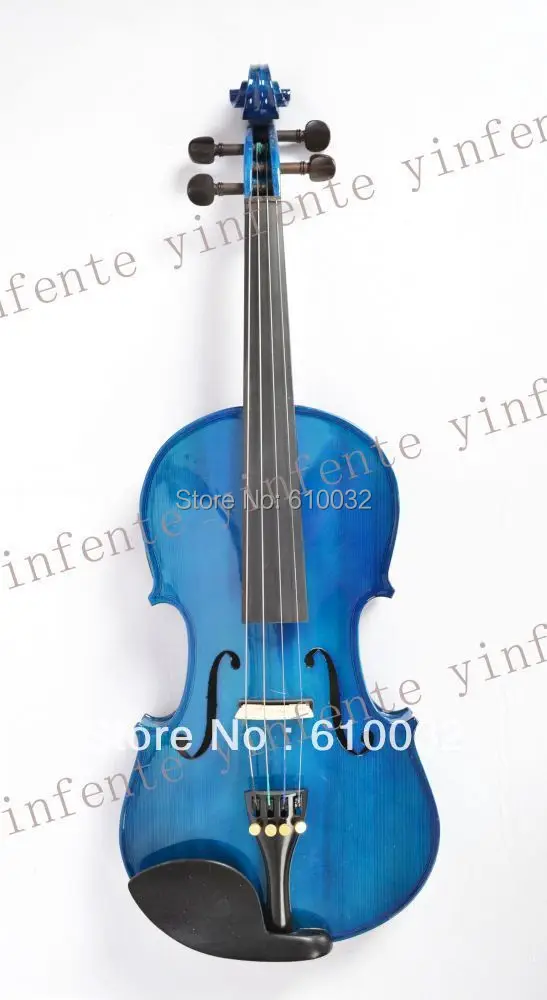 blue  color 4/4 New 4 string Electric Acoustic Violin Solid Wood Nice Sound