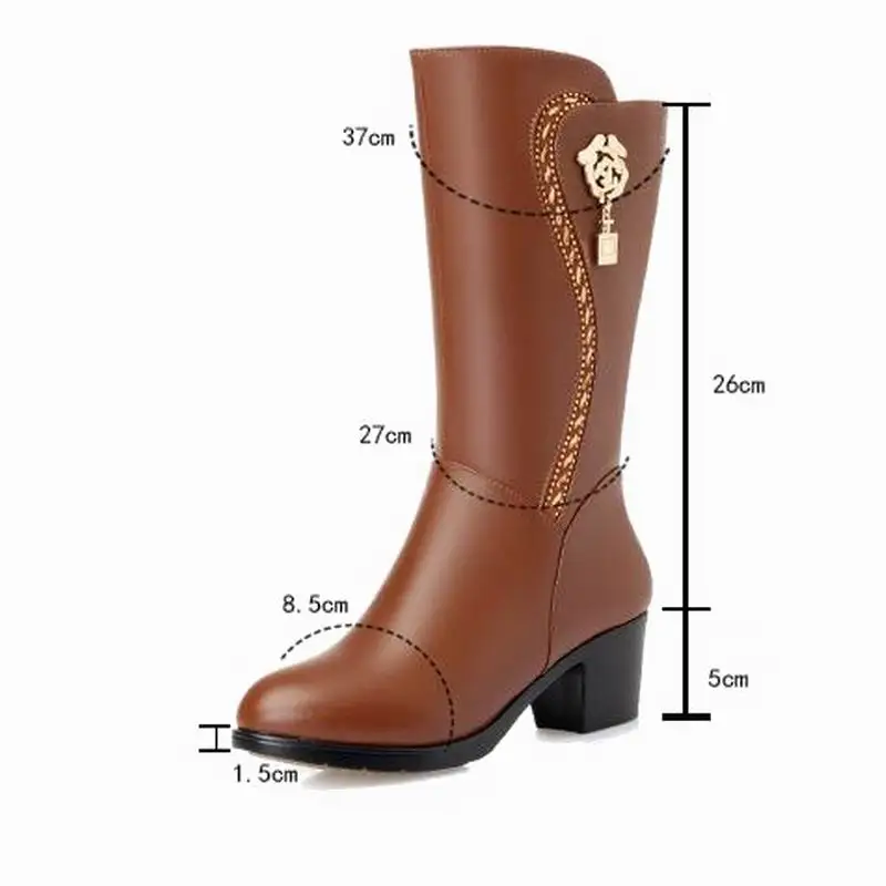 GKTINOO Winter Knee High Boots Wool Fur Inside Warm Shoes Women High Heels Soft Leather Shoes Platform Snow Boots Footwear Botas