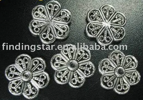 

FREE SHIPPING 210pcs Tibetan silver plt filigree flat flower links A65