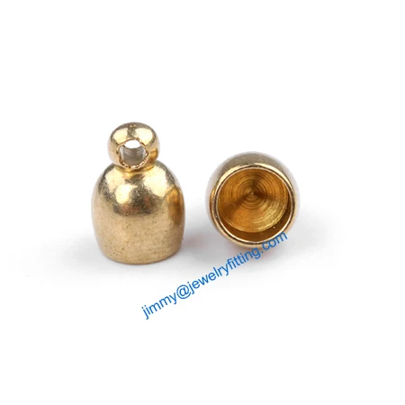 

2013 Jewelry findings raw brass End caps for laether cord clasp crimp end cap chain end caps 6.5*9mm