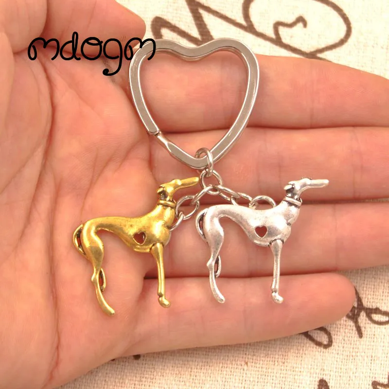 New Cute Greyhound Dog Animal Purse Handbag Handmade Pendant Keychain For Bag Car Women Men Key Ring Love Jewelry K137