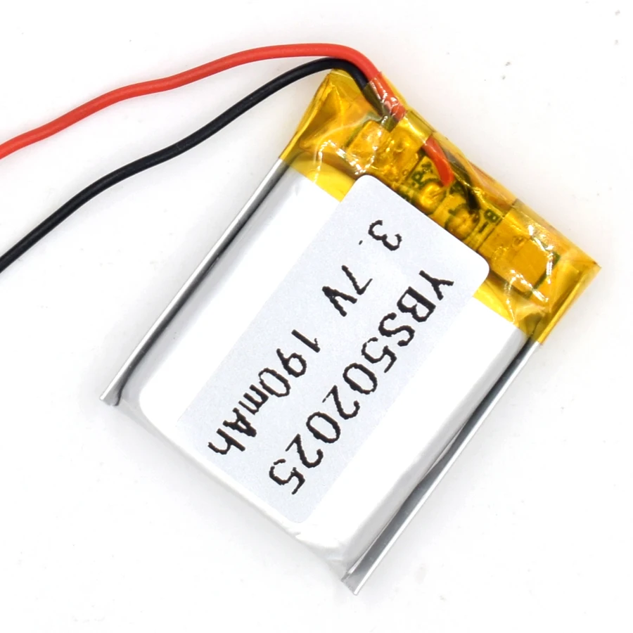 

50PCS 3.7V 190 mAh Li-Polymer Rechargeable Battery 502025 Li Po ion for GPS Bluetooth MP3 MP4 052025