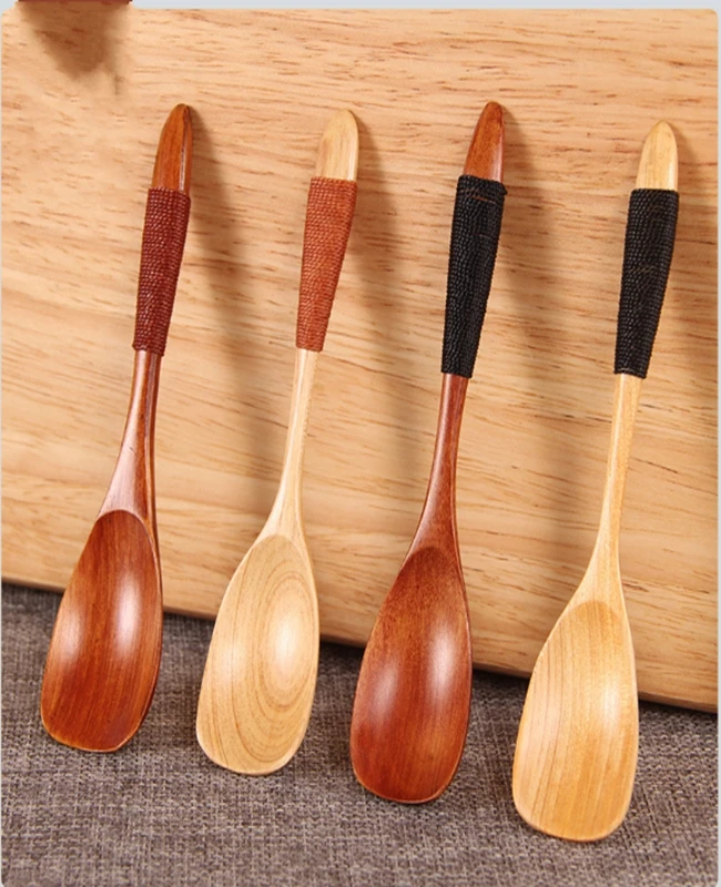 100pcs/lot 13.5*2.8cm Natual wood spoon Kitchen Cooking Utensil Tool Soup Teaspoon Wooden coffee spoons