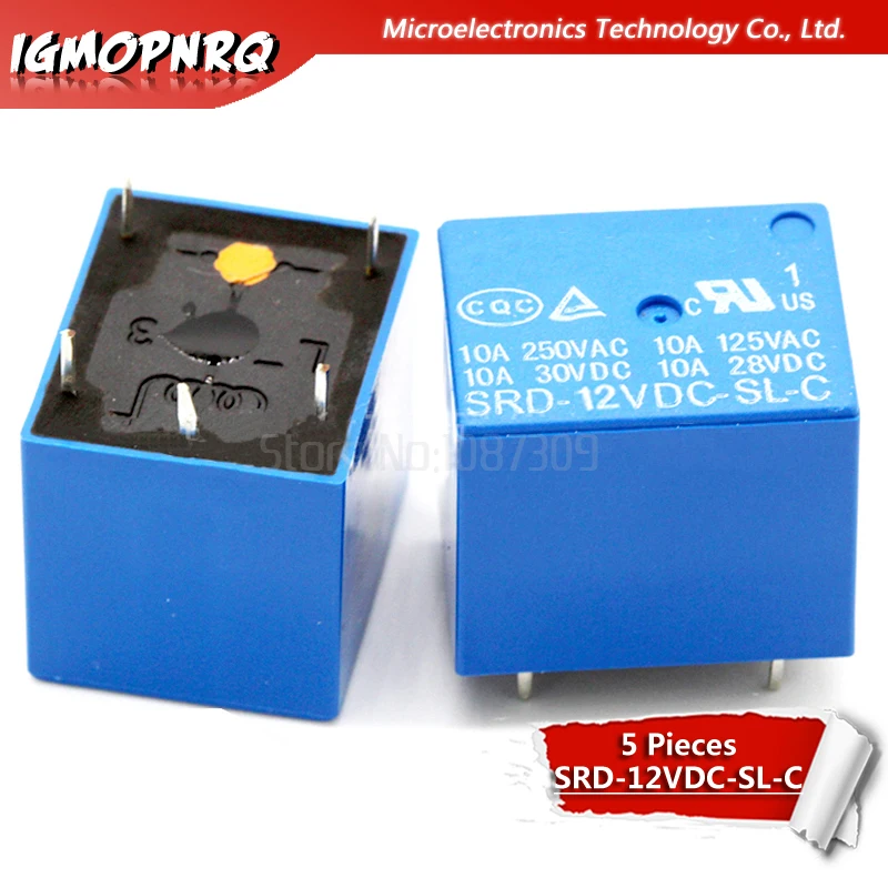 5Pcs Relais SRD-12VDC-SL-C SRD-12VDC-SL SRD-12VDC SRD-12V Relais 5Pins 12V Dc Hoge Kwaliteit