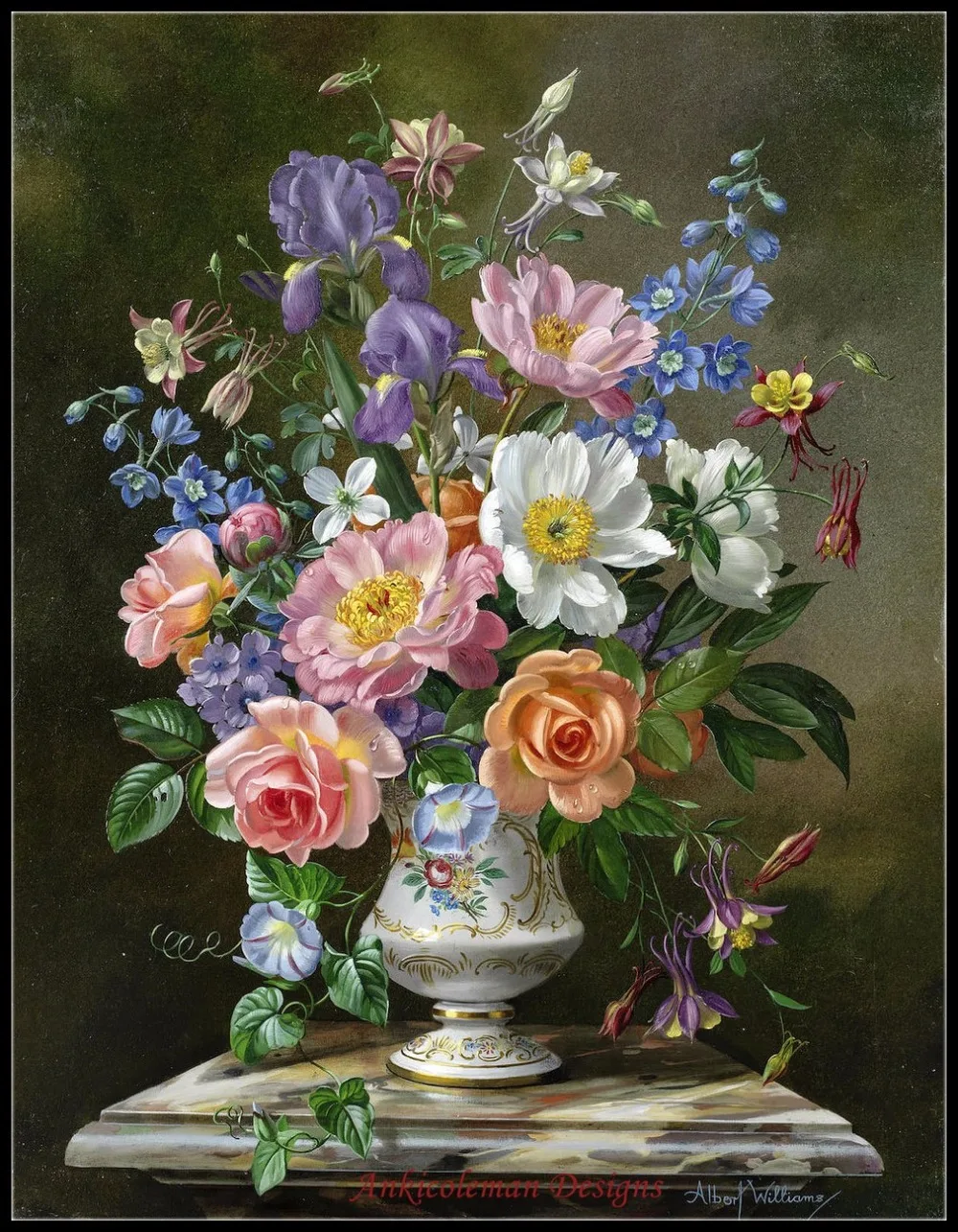 

Needlework for embroidery DIY DMC High Quality - Counted Cross Stitch Kits 14 ct Oil painting - Still life with Flowers IV