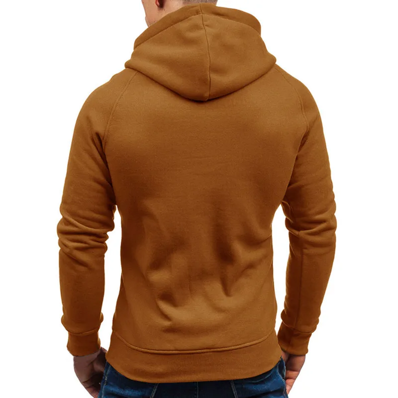 Autumn Winter New Mens Hoodies Long Sleeve Zipper Cardigan Hoodie Sweatshirt Men Casual Solid Hooded Pullover Sweatshirts M-3XL