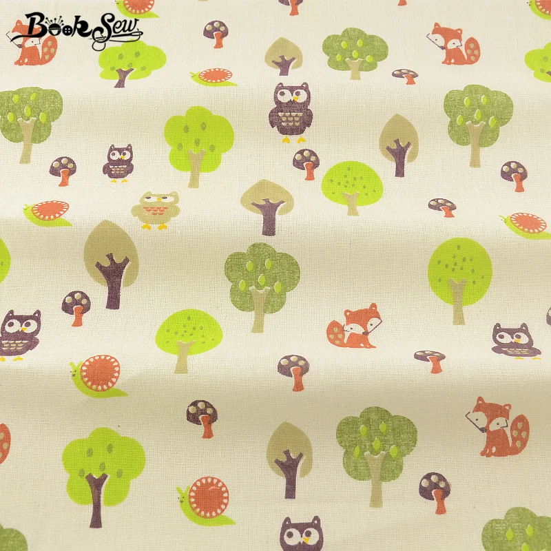 Cotton Linen Fabric Sewing Tissu Booksew Textile Animals And Forest Design For Tablecloth Pillow Bag Curtain Cushion Zakka CM