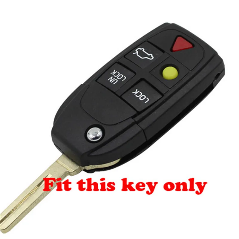 Silicone Rubber car Key Case Cover for Volvo S80 S60 V70 XC70 XC90 D05 Folding Flip Remote 5 button key