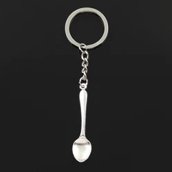 Fashion 30mm Key Ring Metal Key Chain Keychain Jewelry Antique Silver Color Plated Spoon 54x12mm Pendant