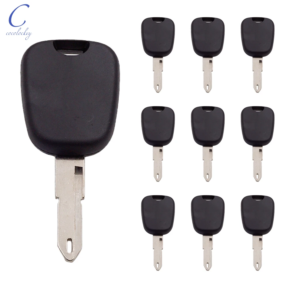 Cocolokey-carcasa para transpondedor de coche, carcasa Fob sin Chip para Peugeot 106, 206, 206CC, Chip de llaves sin cortar, modelo 206, 10 unids/lote