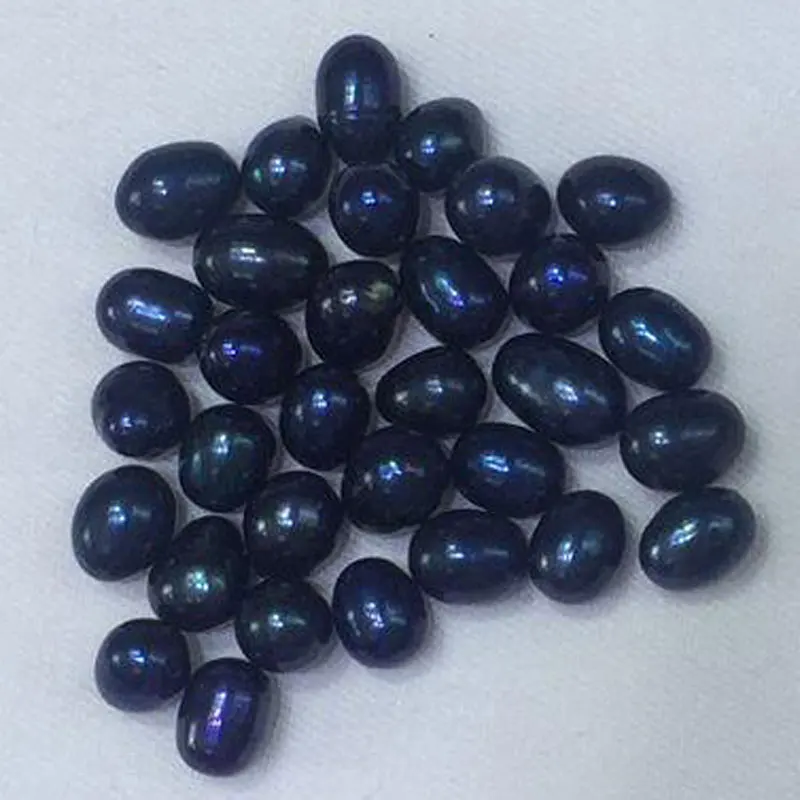 20 Pcs 7-8mm Dark Blue Natural Cultured Loose Colored Rice Pearls