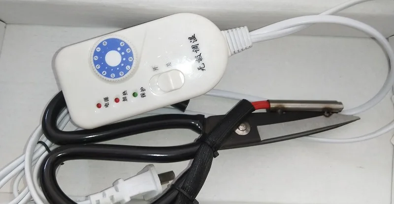 جديد 1 قطعة 220V 100W التدفئة الكهربائية خياط مقص للنسيج القماش الملابس قطع ، التدفئة القاطع قابل للتعديل درجة الحرارة