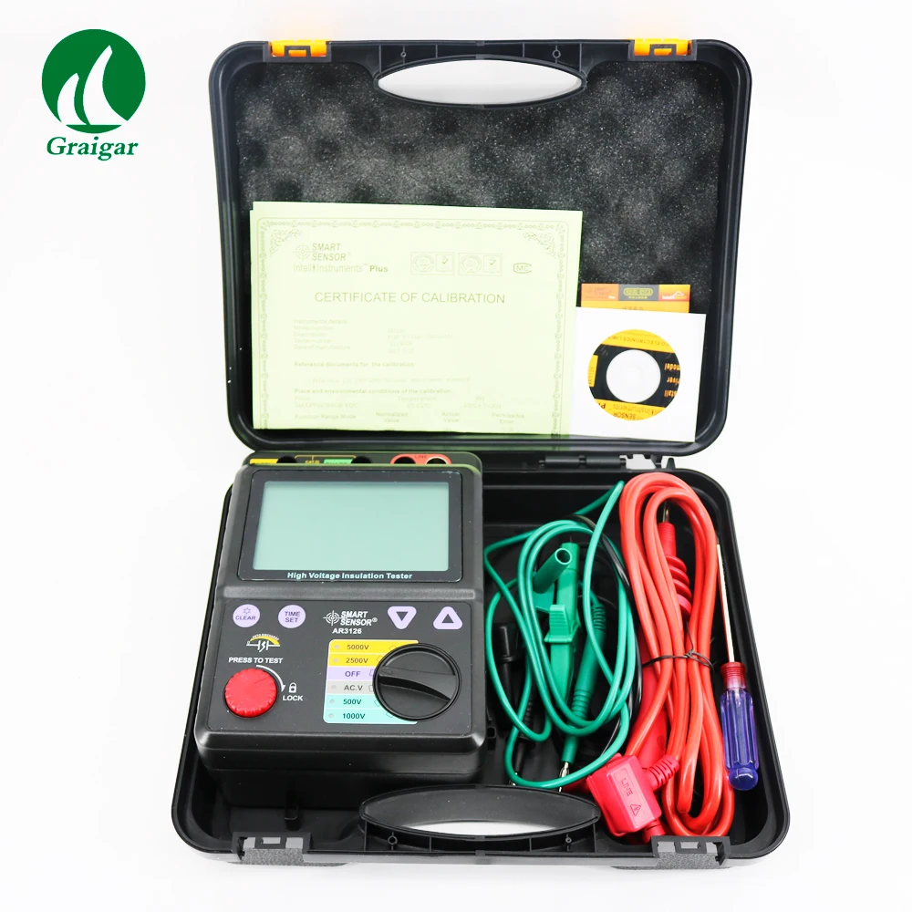 AR3126 Smart Sensor Voltage Insulation Tester Resistance Tester   Megohmmeter 500~5000V / 0M~1000Gohm