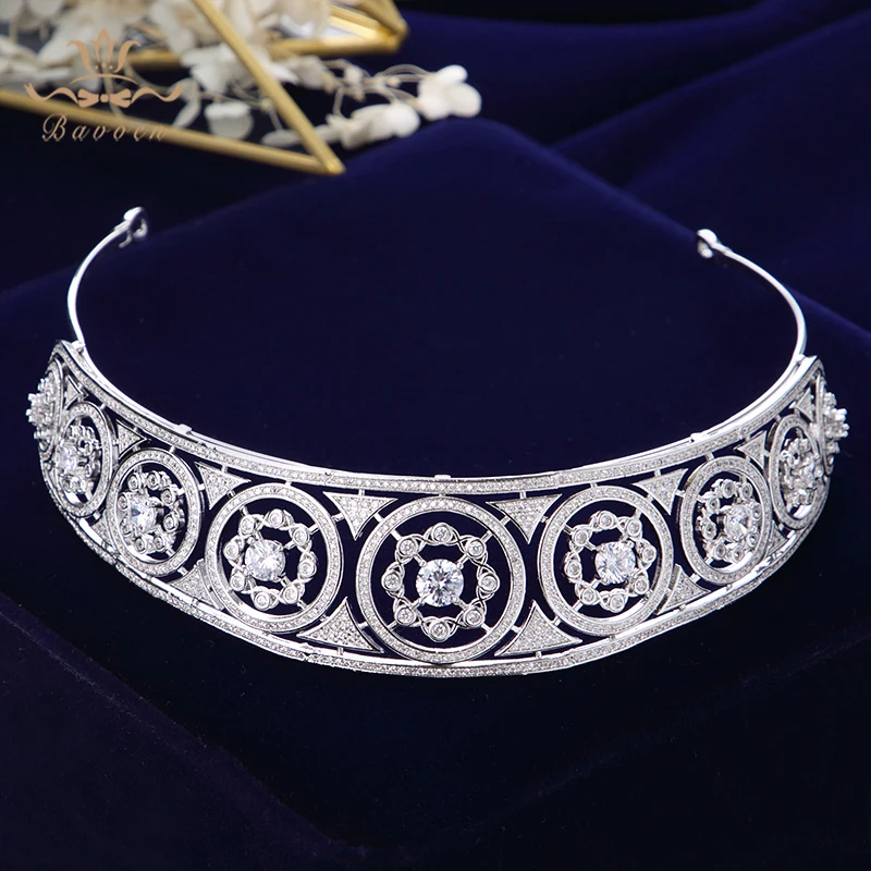 

Top Quality Luxurious Sliver Full Zircon Sparkling Brides Crowns Tiaras Plated Crystal Wedding Dresses Hair Accessories