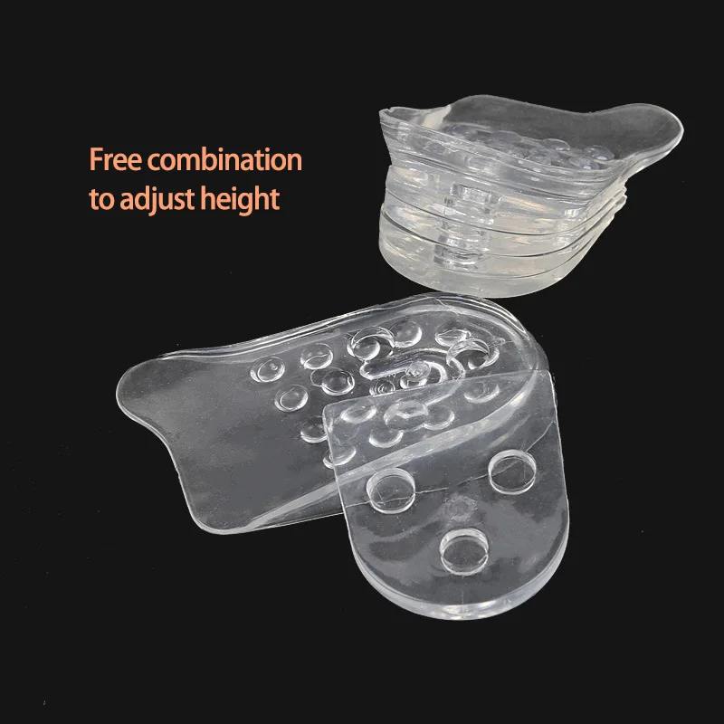 5 Layers Adjustable Taller Insole Silicone Gel Inserts Lift Shoe Pads Inner Height Increase Comfortable Transparant Heel Cushion