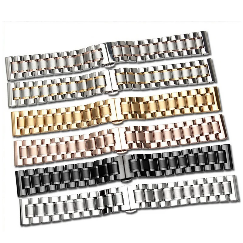 14mm 16mm 18mm 22mm 24mm Stainless Steel Watch band Strap Bracelet Watchband Wristband Butterfly clasps Rose Gold Silver