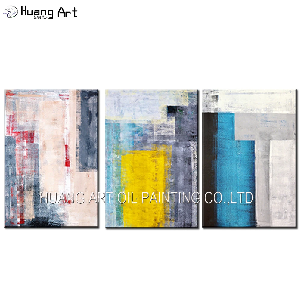 

New Arrivals Art Design Color Oil Painting Handmade Modern Abstract Landscape Oil Painting for Friends Unique Gift 3PCS Pictures