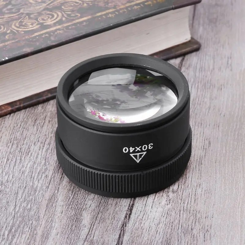 1 pcs 30 x 40 Optics Loupe Metal Magnifier Jeweler Coins Stamps Magnifying Glass Lens