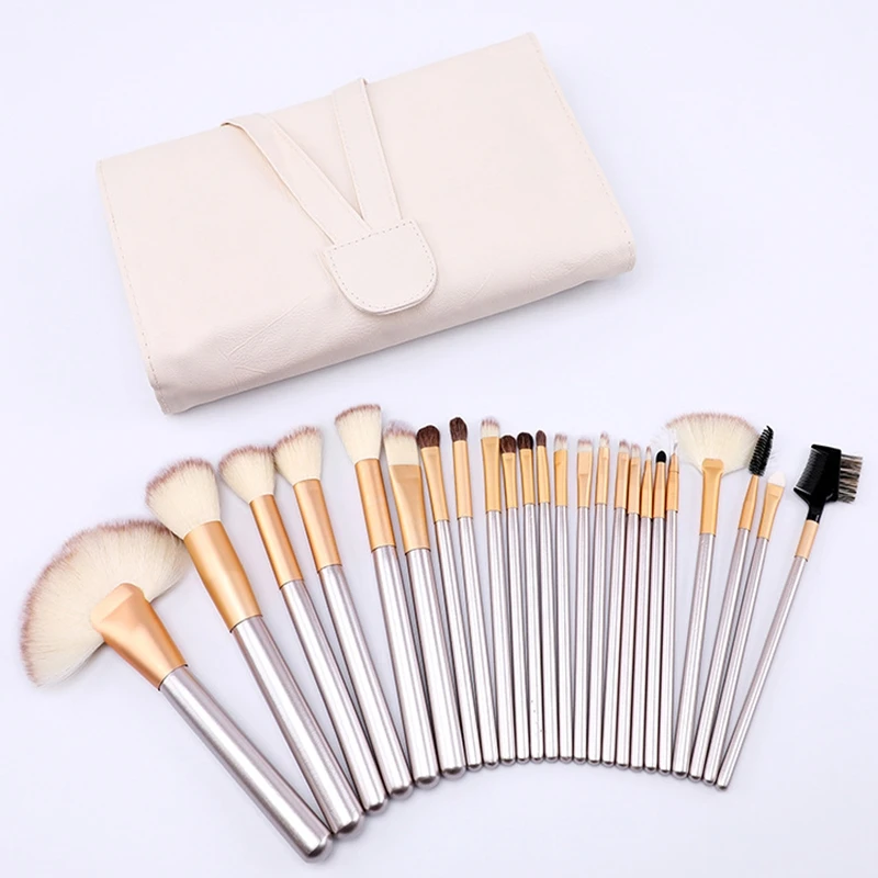 Juego de brochas de maquillaje, Kit profesional de brochas para polvo, con bolsa de cuero, para cara, labios y ojos, 12 piezas, 24 piezas, 18 piezas, 20 juegos por lote