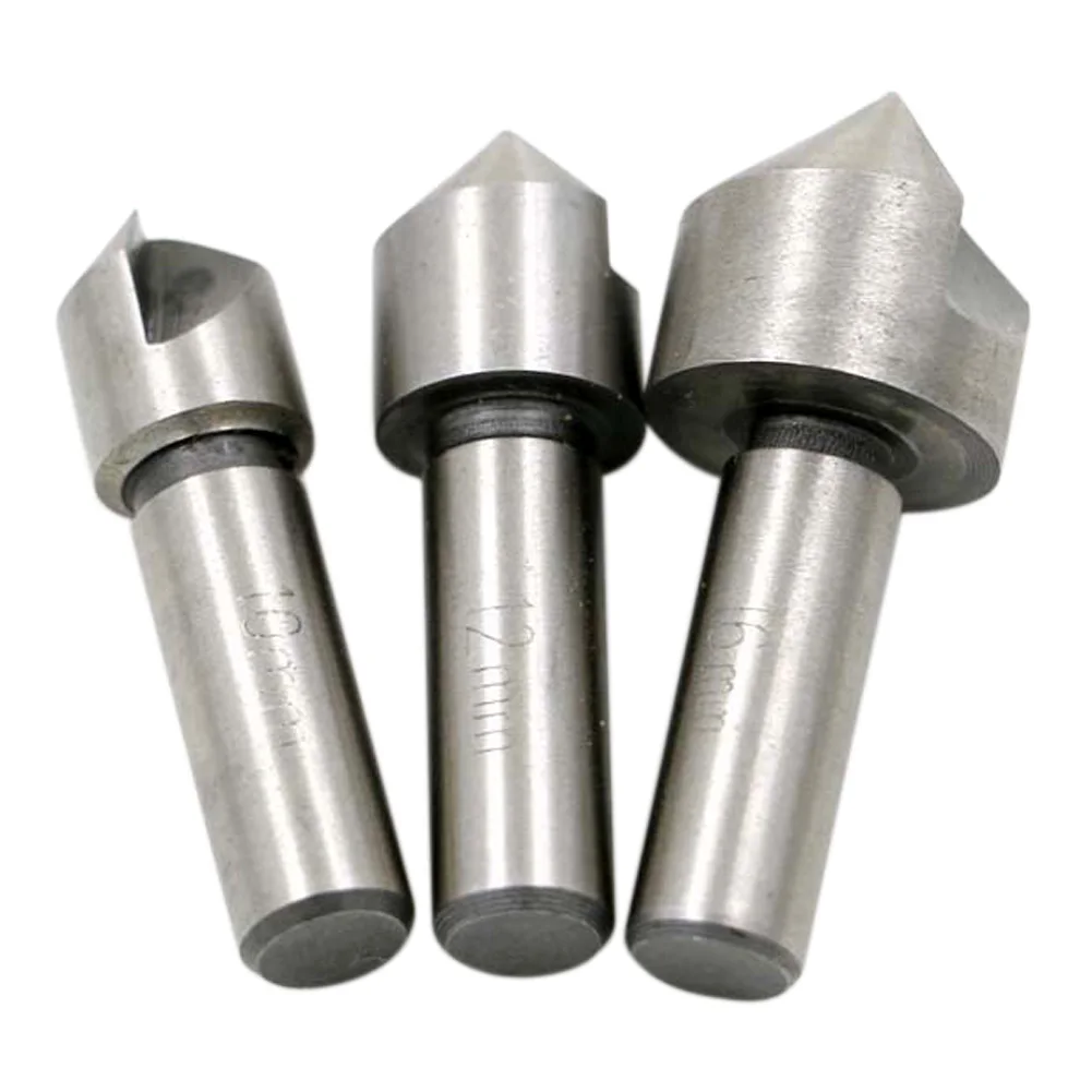3 pz/set HSS Set di punte da trapano per svasatore con smussatura a bordo singolo 90 gradi taglierina per legno in plastica punta da trapano per la lavorazione del legno 10mm 12mm 16mm