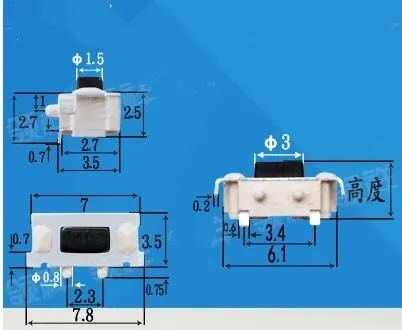 10PCS SMT 3X6X3.5MM 3*6*3.5 Tactile Tact Push Button Micro Switch 3X6X3.3MM 3*6*3.3  Button Micro Switch 3X6X3.8MM