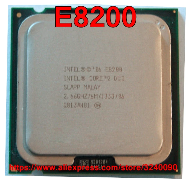 Processador intel cpu core 2 duo e8200 original, cpu 2.66ghz/6m/1333mhz, dual-core socket 775 frete grátis, envio rápido