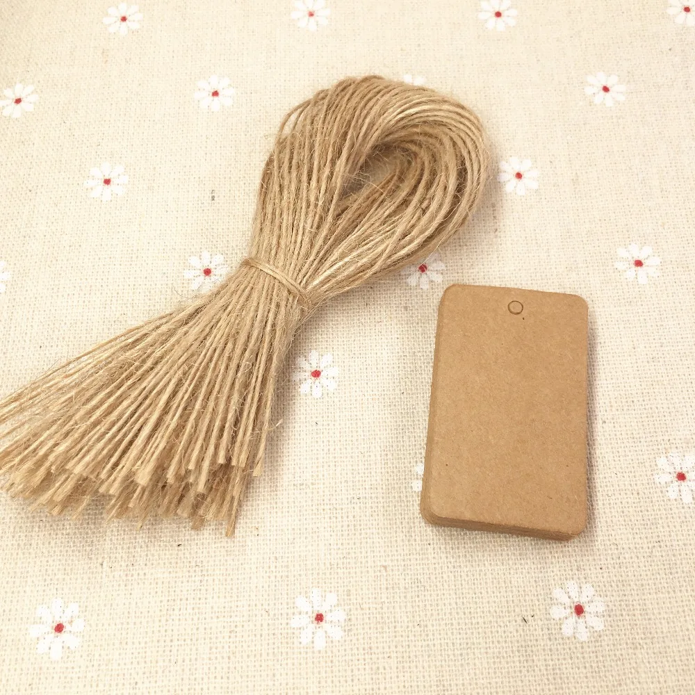 200pcs Kraft Paper Gift Tag Packing Labels Candy Boxes/Handmade Cupcake Labels Christmas Price Tags+200 ropes