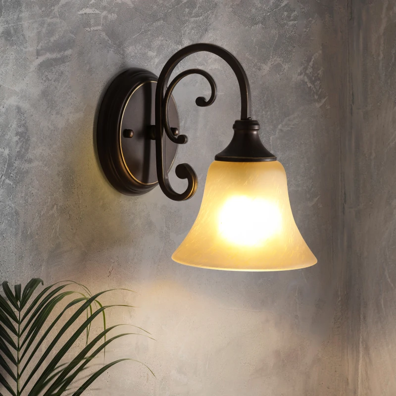 Imagem -01 - Luminária de Parede Estilo Loft Luminária de Vidro com Lâmpada Led de Ferro Vintage Estilo Industrial para Quarto luminaria de parede estilo loft luminaria de vidro com lampada led de ferro vintage estilo industrial para quarto 01