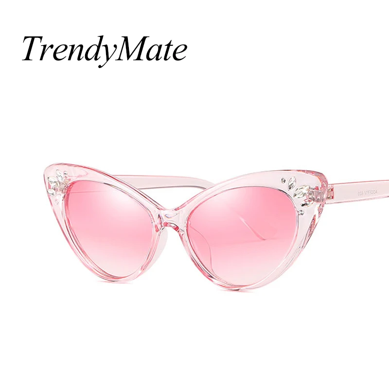 Cat Eye Style Clear Frame Sunglasses Women Purple Red Pink Summer Accessories for Beach Fashion Female Sun Glasses UV400 5344 M
