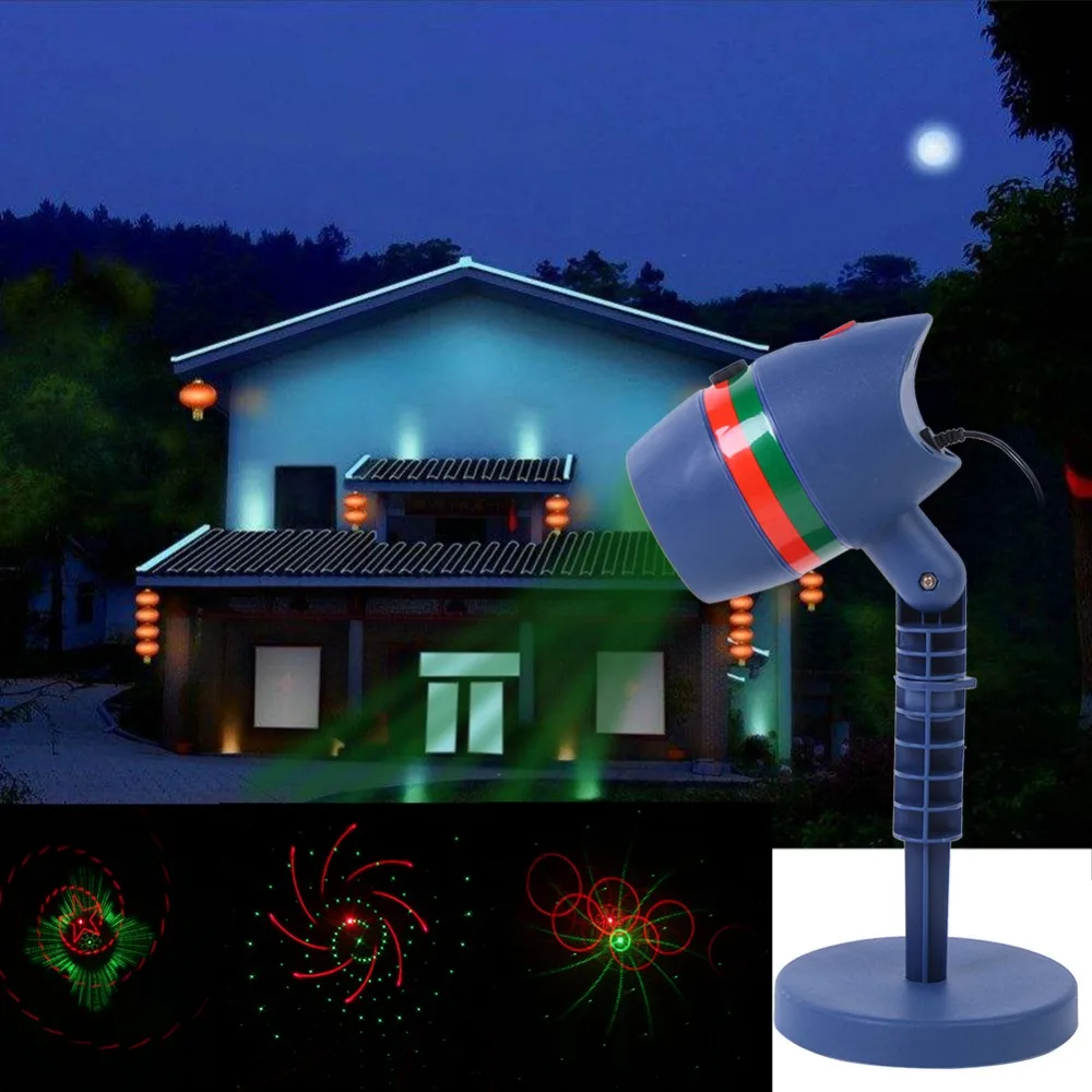 Christmas laser projector Light Star Lights Garden decorative lawn 8 12 20 Patterns Red Green motion Landscape Twinkle lamps