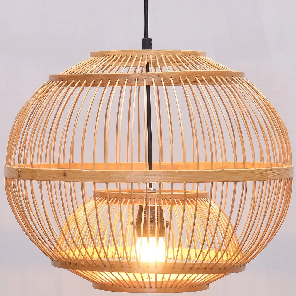 Dining Room Pendant Lamp South Asian Bamboo Lantern Japanese Restaurant Pendant Lights Country Rustic Hanging Lamps