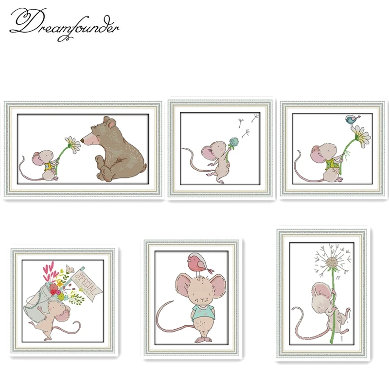 

Набор для вышивки крестиком «маленькая мышь» aida 14ct 11ct