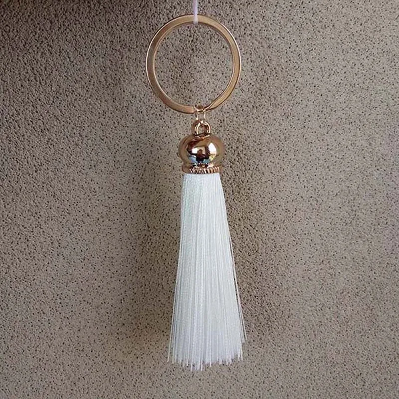 Modischer Quasten-Schlüsselanhänger für Damen, niedlicher Quasten-Schlüsselanhänger als Taschenaccessoire - Seidenquasten Autoschlüsselanhänger Fransen-Schmuck Großhandel – Detail 21