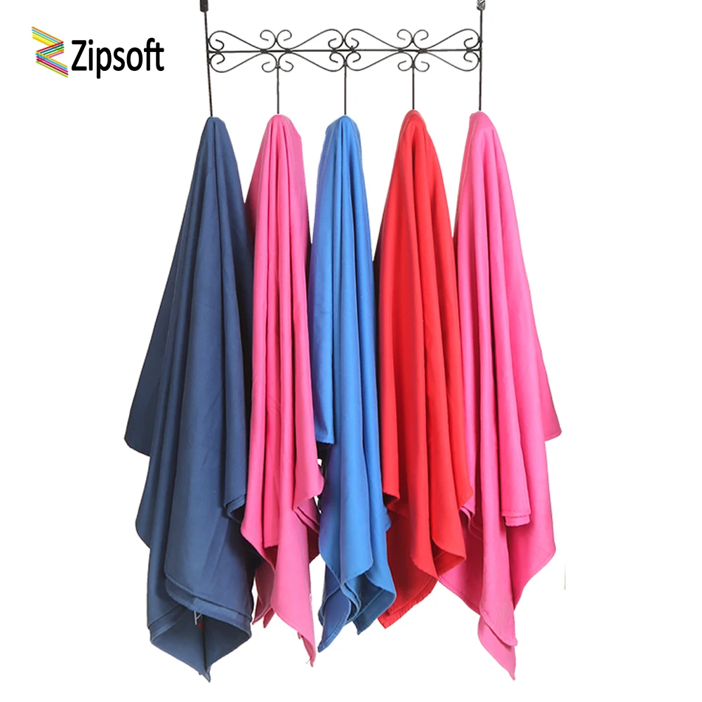 Zipsoft Beach towel Sports Bath Workout Travel Quick Dry Pure 4 Color for Women Men Gym Swimming Running 100x150cm With Mesh Bag