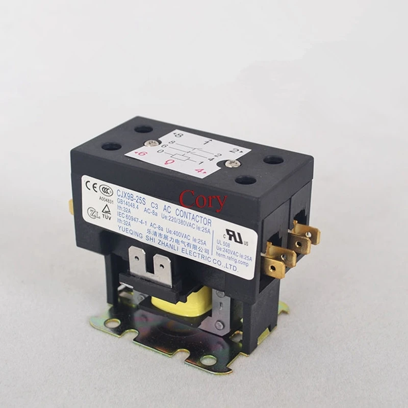 1Pc AC Contactor for air conditioning CJX9B-25S/CJX9-25 air conditioner cabinet external unit  1P/2P 220V 50/60Hz