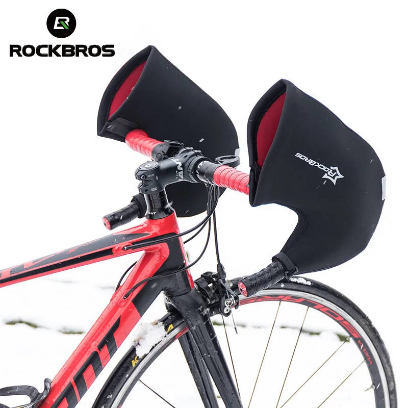 ROCKBROS Bike Bar Mitts Gloves Cold Weather MTB Road Bicycle Handlebar Mittens Cycling Winter Thermal Cover Internally Gloves